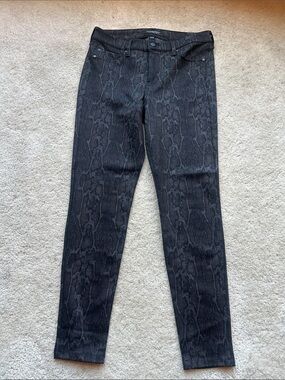 Liverpool Snake-Print Slim Pants - Black